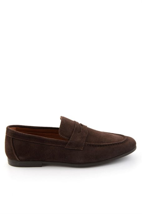 Kahve Hakiki Deri Erkek Loafer Ayakkabı E01594456402