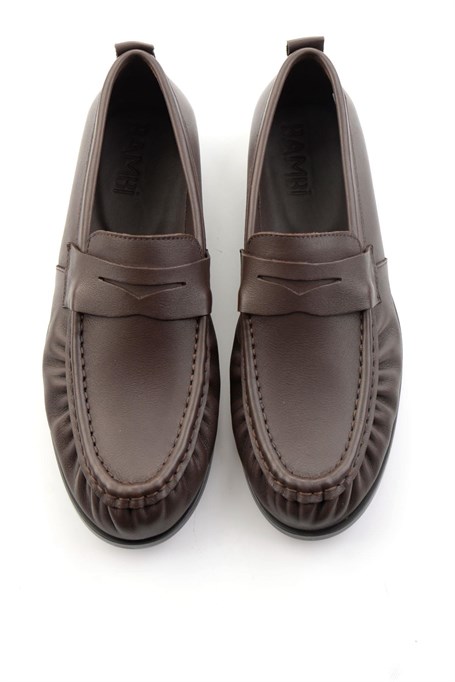 Kahve Hakiki Deri Erkek Loafer Ayakkabı E01597002503