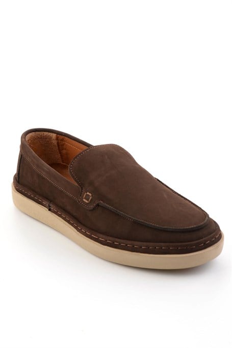 Kahve Hakiki Deri Erkek Loafer Ayakkabı E01396220201