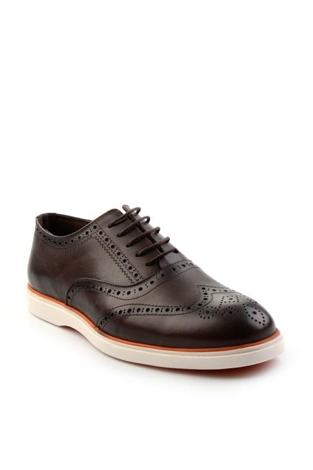 Kahve Hakiki Deri Erkek Oxford Ayakkabı E01054182741