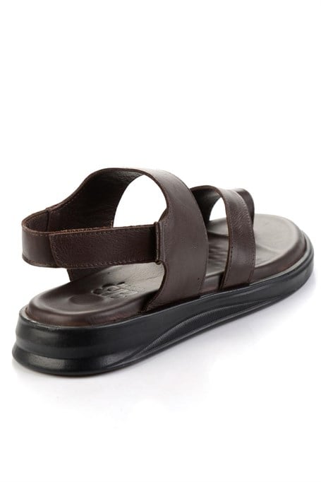 Kahve Hakiki Deri Erkek Sandalet E05433401043