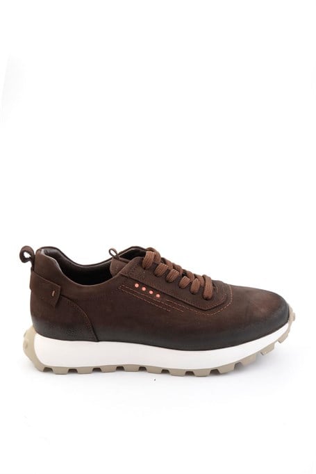 Kahve Hakiki Deri Erkek Sneaker E01011034701