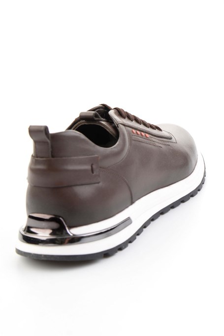 Kahve Hakiki Deri Erkek Sneaker E01011041841