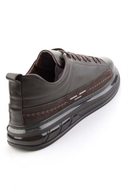 Kahve Hakiki Deri Erkek Sneaker E01080226343