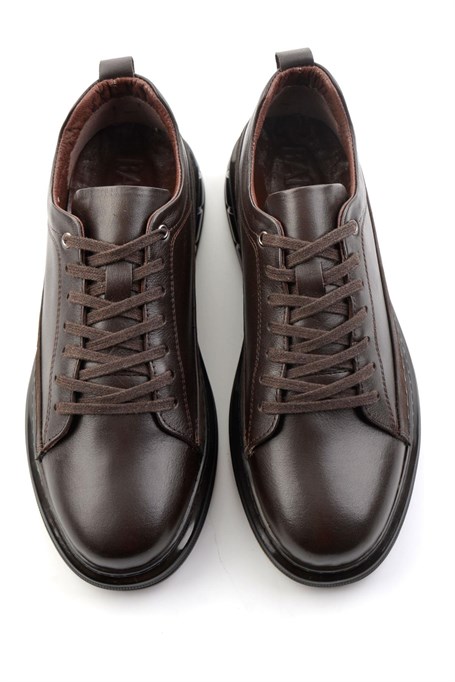 Kahve Hakiki Deri Erkek Sneaker E01080226343