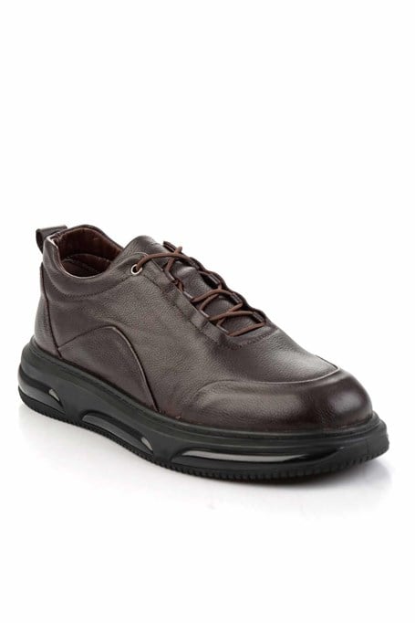 Kahve Hakiki Deri Erkek Sneaker E01080212403