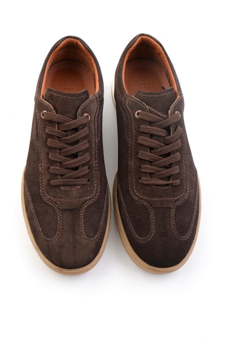 Kahve Hakiki Deri Erkek Sneaker E01396030102