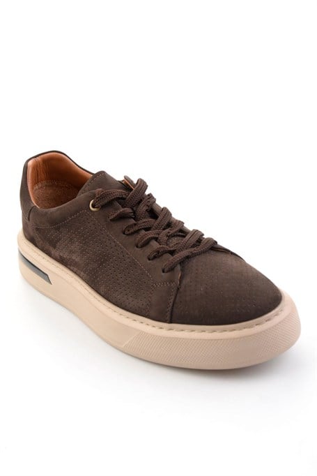 Kahve Hakiki Deri Erkek Sneaker E01396200701