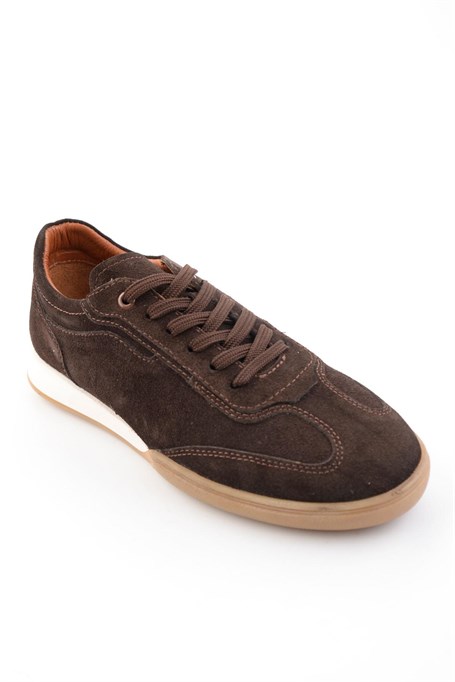 Kahve Hakiki Deri Erkek Sneaker E01396030102