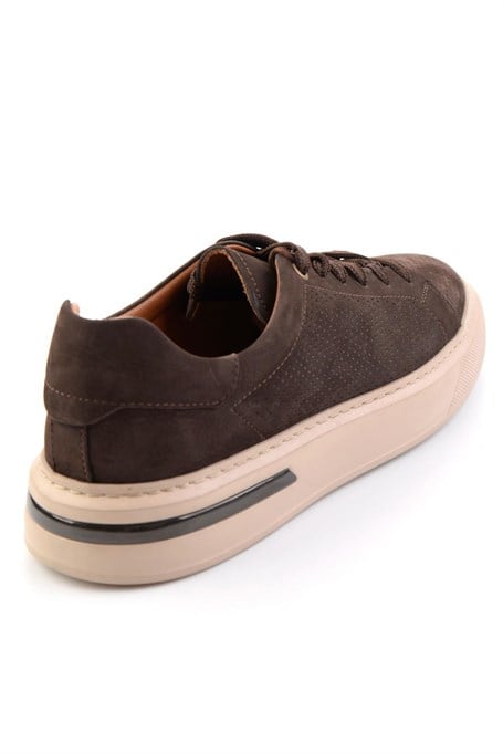 Kahve Hakiki Deri Erkek Sneaker E01396200701
