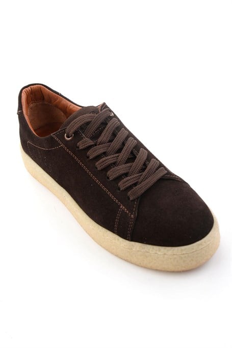 Kahve Hakiki Deri Erkek Sneaker E01396009902