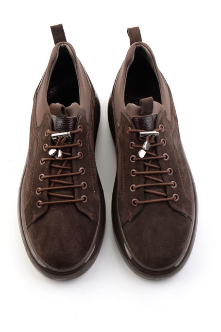 Kahve Hakiki Deri Erkek Sneaker E01401083202
