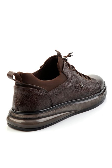 Kahve Hakiki Deri Erkek Sneaker E01401082240