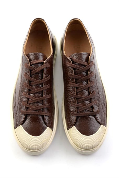 Kahve Hakiki Deri Erkek Sneaker E01549003440
