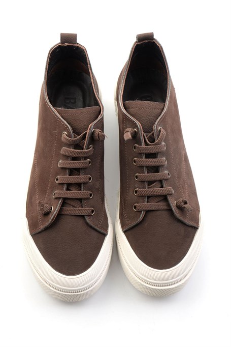 Kahve Hakiki Deri Erkek Sneaker E01585773401