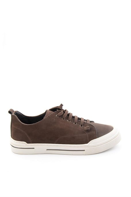 Kahve Hakiki Deri Erkek Sneaker E01585773401