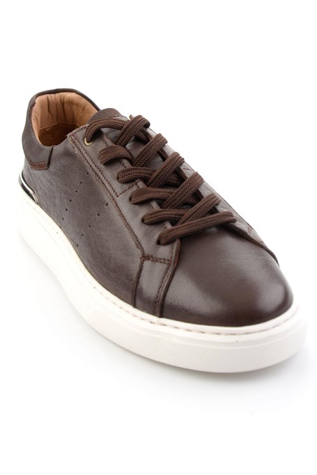 Kahve Hakiki Deri Erkek Sneaker E01595327543