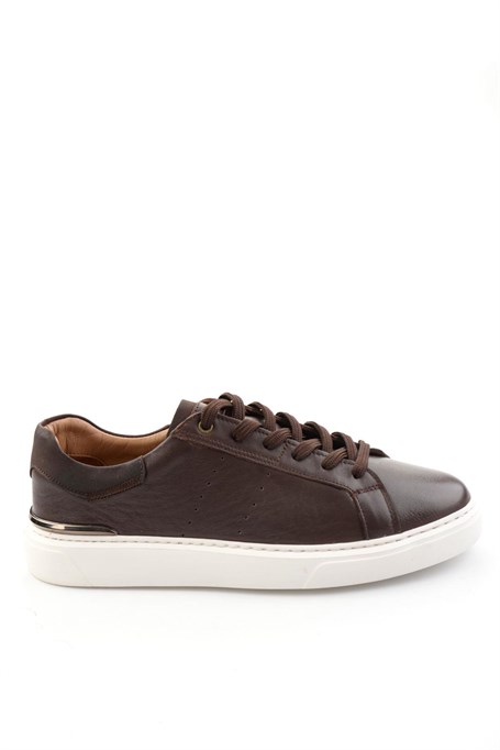 Kahve Hakiki Deri Erkek Sneaker E01595327543