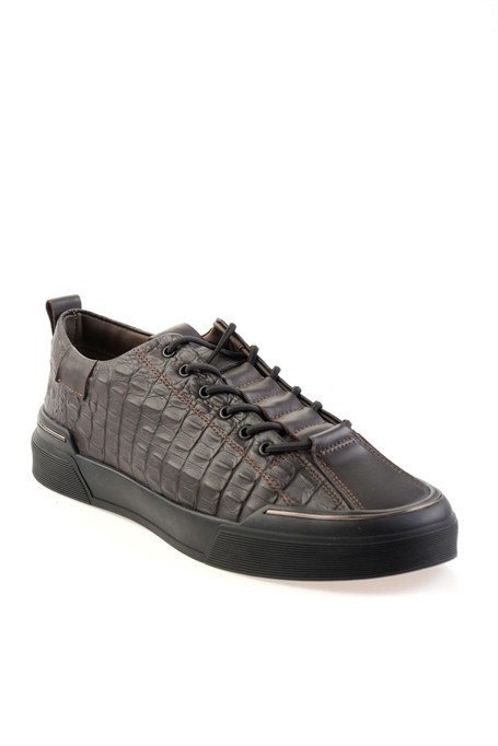 Kahve Hakiki Deri Erkek Sneaker E01604238503