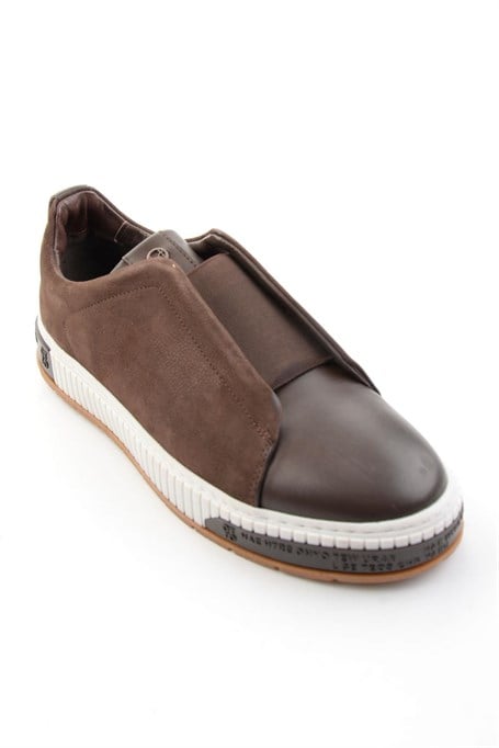 Kahve Hakiki Deri Erkek Sneaker E01610000603
