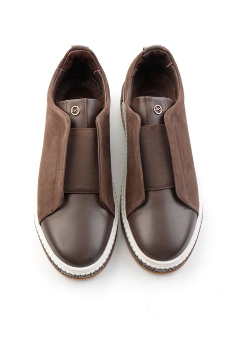 Kahve Hakiki Deri Erkek Sneaker E01610000603