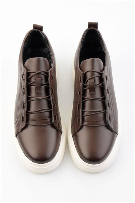 Kahve Hakiki Deri Erkek Sneaker E01700178003
