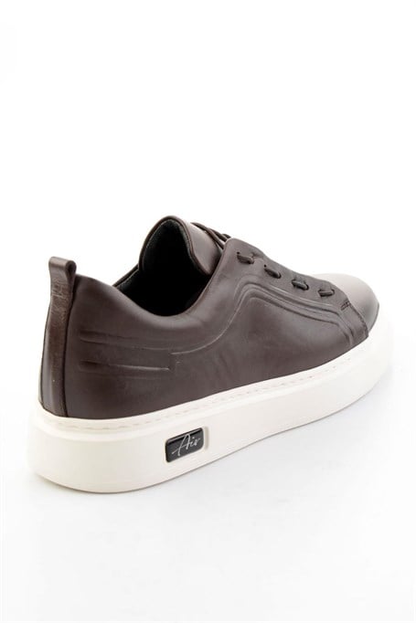 Kahve Hakiki Deri Erkek Sneaker E01700178003