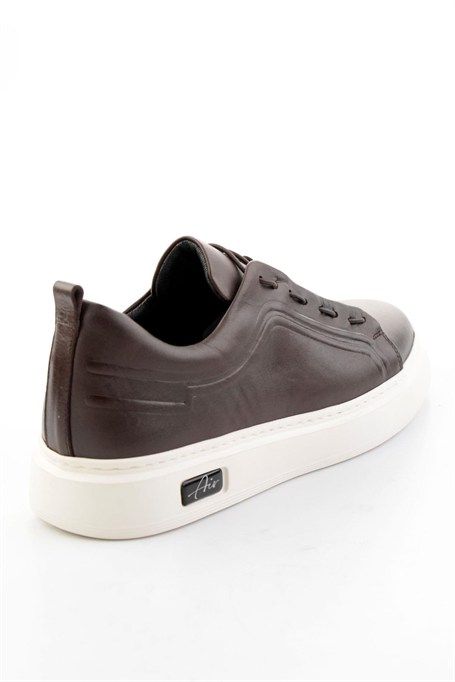 Kahve Hakiki Deri Erkek Sneaker E01700178003