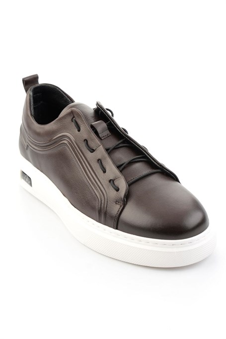 Kahve Hakiki Deri Erkek Sneaker E01700178003
