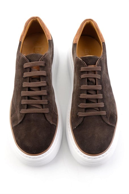 Kahve Hakiki Deri Erkek Sneaker E01811256002