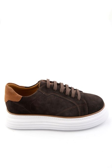 Kahve Hakiki Deri Erkek Sneaker E01811256002