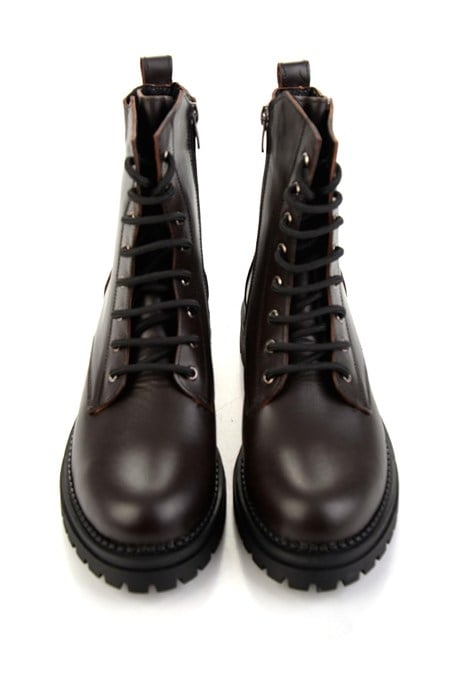Kahve Hakiki Deri Kadın Bot & Bootie K02040451203
