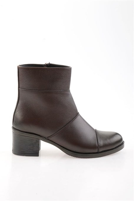 Kahve Hakiki Deri Kadın Bot & Bootie K02286001703