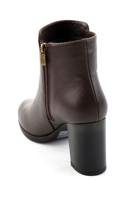 Kahve Hakiki Deri Kadın Bot & Bootie K02208210403