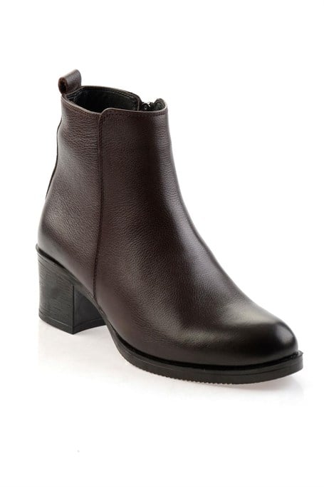 Kahve Hakiki Deri Kadın Bot & Bootie K02286001103