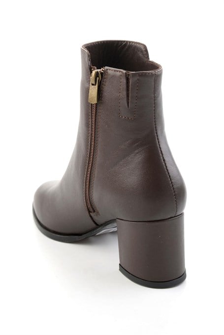 Kahve Hakiki Deri Kadın Bot & Bootie K02208020903