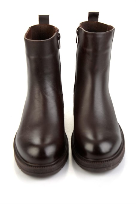 Kahve Hakiki Deri Kadın Bot & Bootie K02717251903