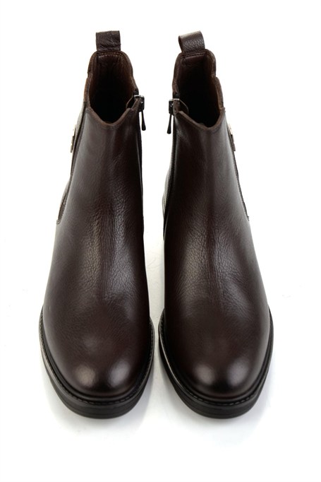 Kahve Hakiki Deri Kadın Bot & Bootie K02645012103