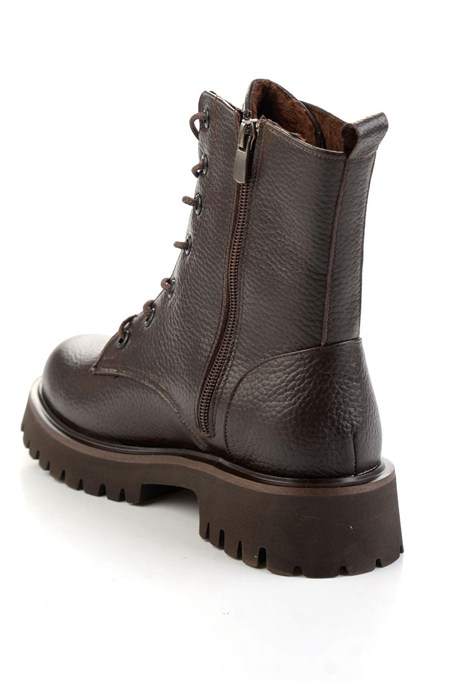 Kahve Hakiki Deri Kadın Bot & Bootie K02666420003