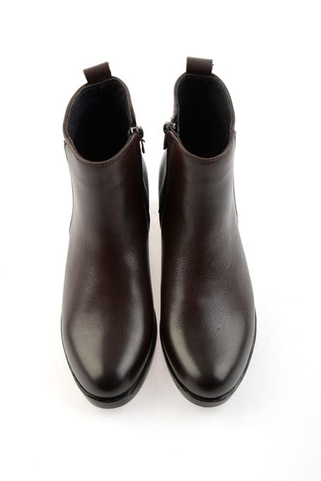Kahve Hakiki Deri Kadın Bot & Bootie K02286001103