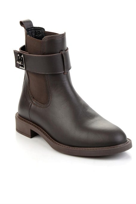 Kahve Hakiki Deri Kadın Bot & Bootie K02724259003