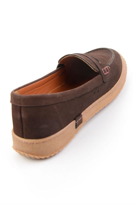 Kahve Hakiki Deri Kadın Loafer Ayakkabı K01045050401