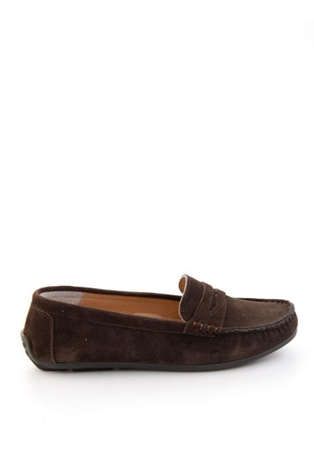 Kahve Hakiki Deri Kadın Loafer Ayakkabı K01045035702