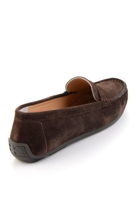 Kahve Hakiki Deri Kadın Loafer Ayakkabı K01045035702