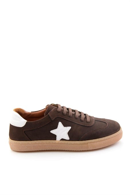 Kahve Hakiki Deri Kadın Sneaker K01045050301