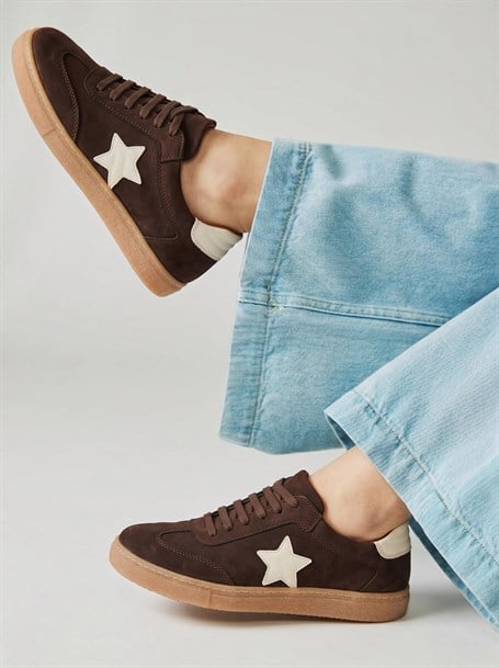 Kahve Hakiki Deri Kadın Sneaker K01045050301