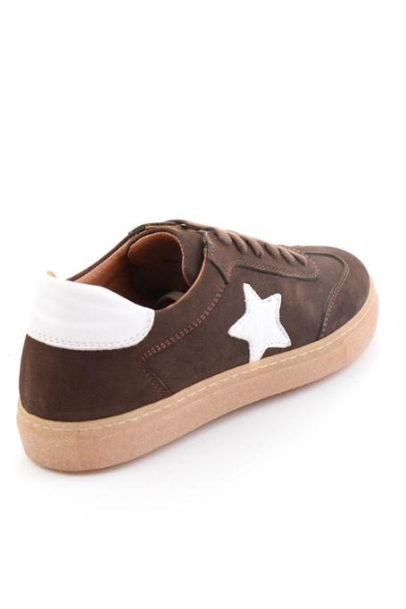 Kahve Hakiki Deri Kadın Sneaker K01045050301