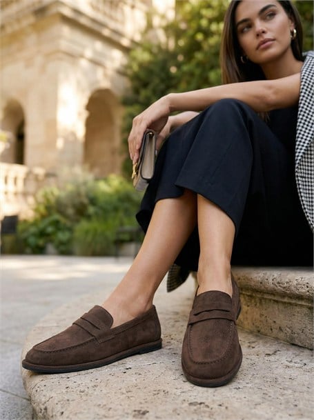 Kahve  Kadın Loafer Ayakkabı K01606034372