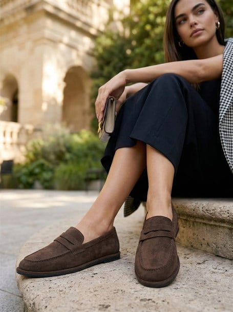 Kahve  Kadın Loafer Ayakkabı K01606034372