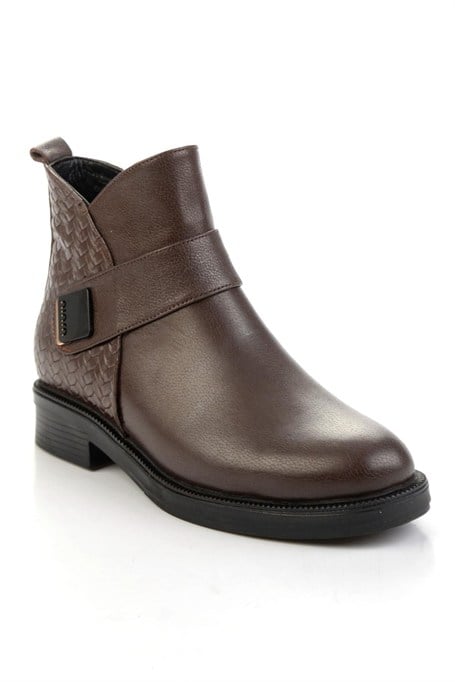 Kahve Kahve Hakiki Deri Kadın Bot & Bootie K02531270003